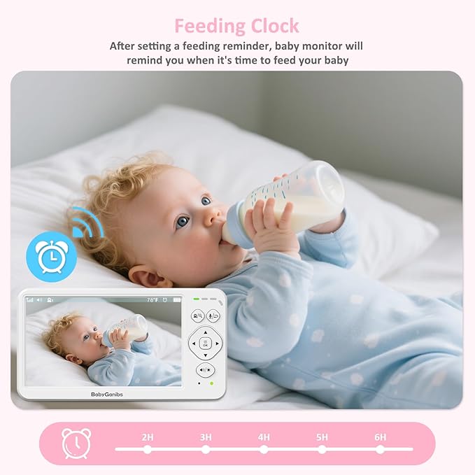 6" Big Screen Baby Monitor with Camera and Audio, 1000ft Long Range No WiFi, 2-Way Talk, 8 Lullabies, ECO Mode, Infrared Night Vision, 150 Languages, Baby Shower,Baby Register Gift