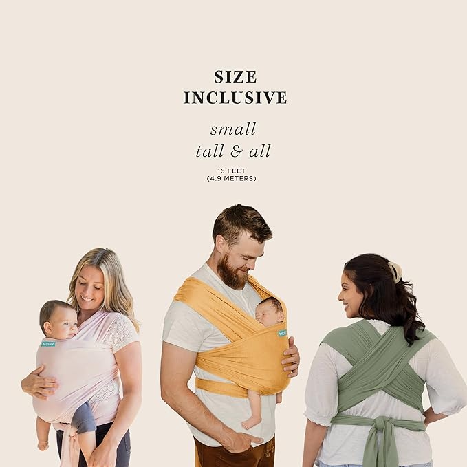 Moby Baby Wrap Carrier Classic for Newborns to Toddlers (8-33lbs), Infant Sling Carrier, Lightweight & Hands Free Design, Adjustable for All Body Types (Rose Quartz)