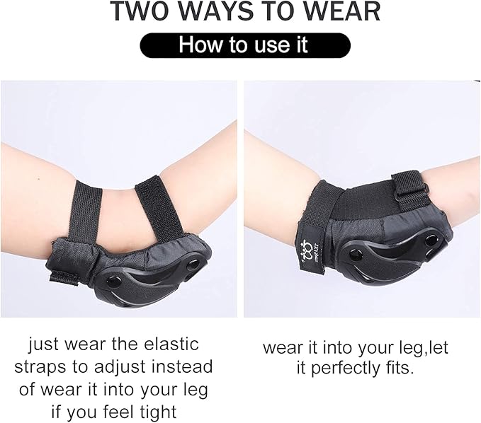 TXJ Sports Knee Pads Elbow Pads with Wrist Guards Protective Gear Set for Kids Youth Skateboard Sports Skateboarding Roller Skating Bicycling 6 in 1