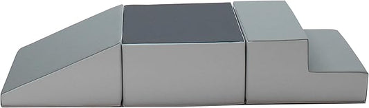 Factory Direct Partners 11618-GYLG SoftScape Toddler Playtime Climber, Indoor Active Play Structure (3-Piece Set) - Gray/Light Gray