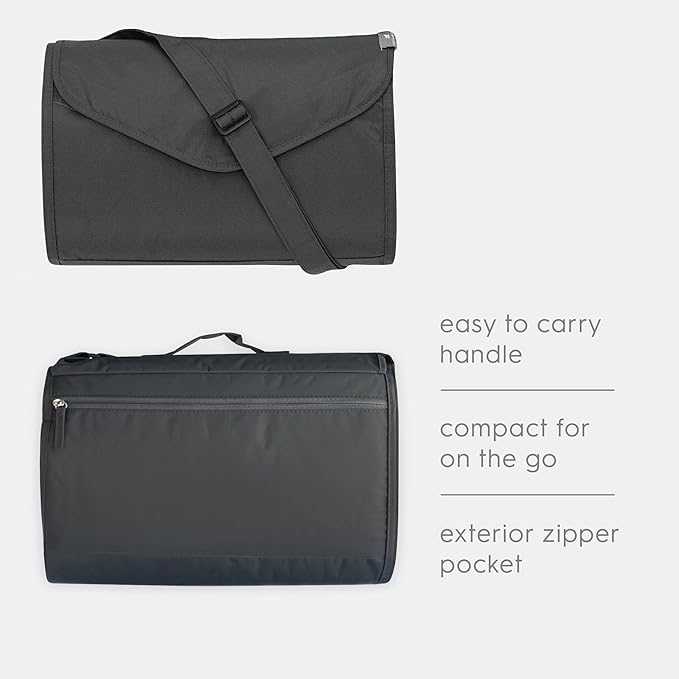 Little Unicorn 5'x10' XL Outdoor Family Picnic & Beach Blanket | Durable & Water-Resistant Fabric | Compact Fold & Easily Wipes Clean | Zipper Pocket (Midnight Poppy)