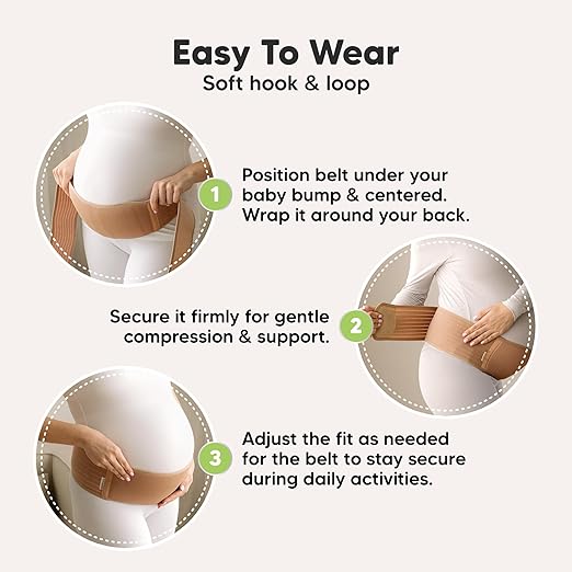 KeaBabies Maternity Belly Bands for Pregnant Women - Soft & Breathable Pregnancy Belly Support Band, Adjustable Maternity Belt for Back, Pelvic Support, Comfortable, Easy to Use (Classic Ivory, 2XL)
