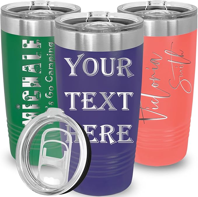 Personalized Tumblers, Custom Name Coffee Cup, Girlfriend Gifts, Small Tumbler with Lid Included, Gift for Her, Gift for Him, Keep Drinks Cold and Hot (Purple, 20oz)
