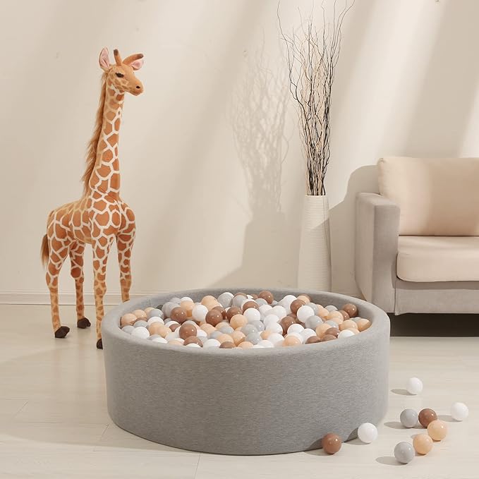 GOGOSO Balls for Ball Pit - Plastic Ball for Toddlers 1-3, Baby Kids Ball Pool Decoration 50 100 200 300 500 1000 (Grey+Coffee+ Beige+White, 1000 Balls)
