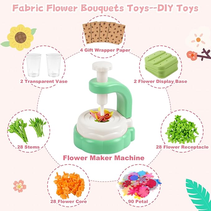 DIY Arts and Crafts Kits for Kids Ages 4-8-12 Flower Bouquet Toys Craft Kit for 4 5 6 7 8 Year Old Girls Ideas Birthday Gift,Classroom Educational Activity Toy for Toddler Kids Boys