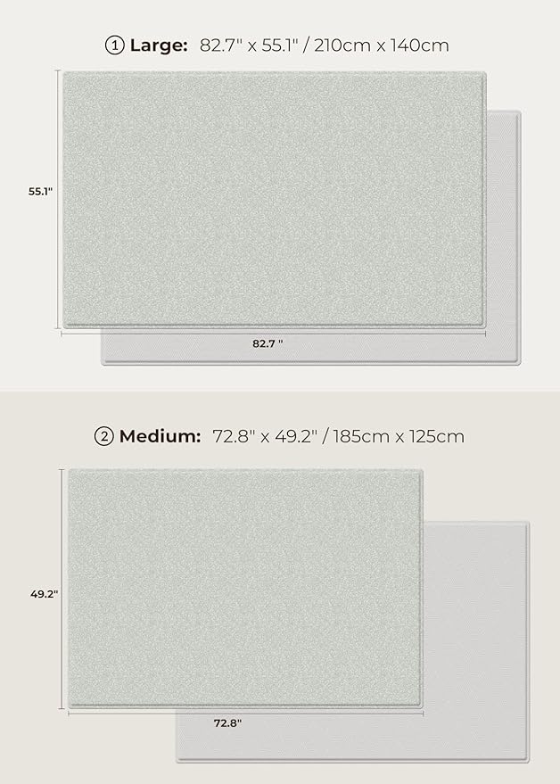 Baby Care Play Mat (Medium, Hygge - Twig & Maze) 73’’ x 49’’ Original One-Piece Reversible Rollable Waterproof Play Mat for Infants, Babies, Toddler, and Kids