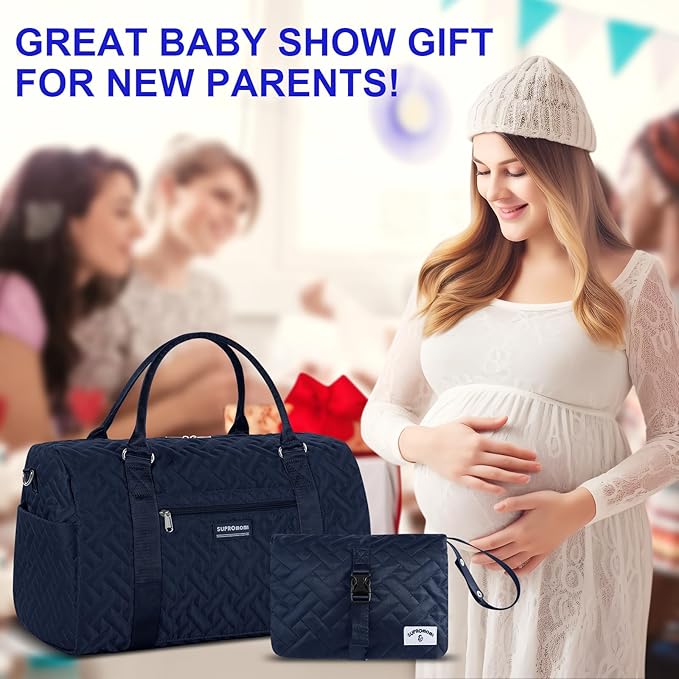 Diaper Bag Tote: Mommy Bag, Baby Bag for Boy and Girl, Mom Hospital Bag, Twins or 2 Kids Diapers Bag