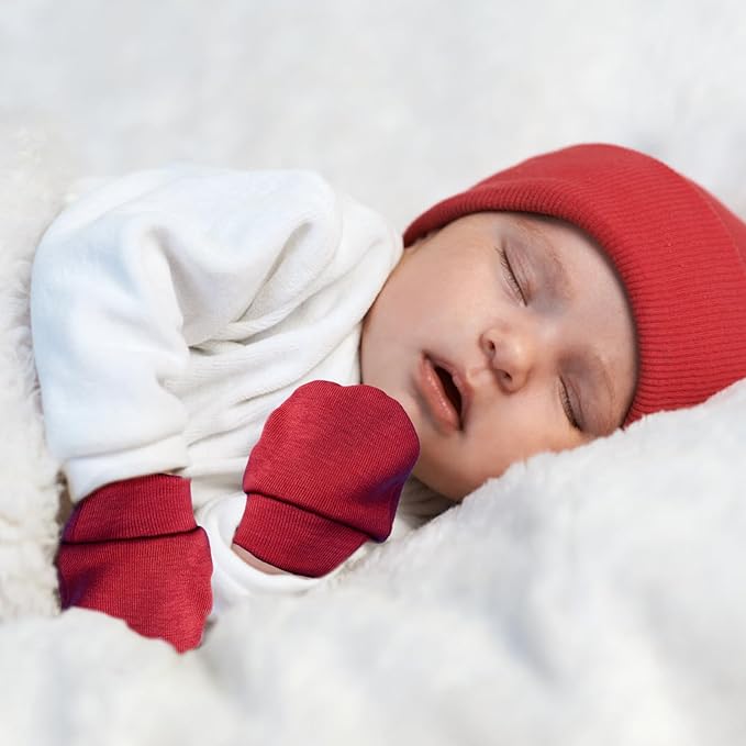 Newborn Baby Mittens No Scratch Cotton Elastic Wrist Gloves Infant Toddler Mittens for Baby Boy Girl 0-6 Months