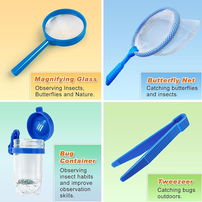 Kids Explorer Kit & Bug Catcher Kit, Kids Camping Gear for Kids, Outdoor Exploration Set with Vest & Hat, Ideal Outdoor Camping Adventure Toys for Ages 3 4 5 6 7 8 Boys Girls