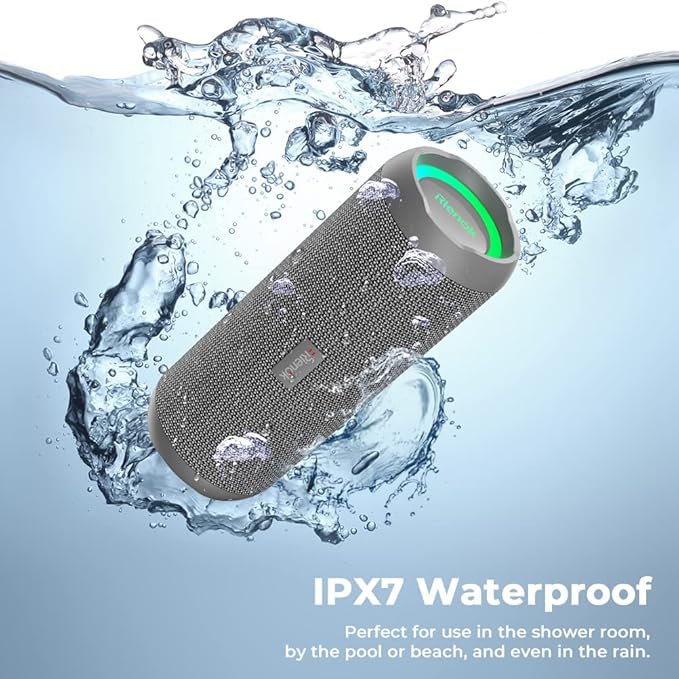 RIENOK Portable Bluetooth Speaker 30W Dual Pairing True Wireless Stereo HD Sound IPX7 Waterproof Outdoor Sport Shower Wireless Speaker Bluetooth 5.3 for Home Party