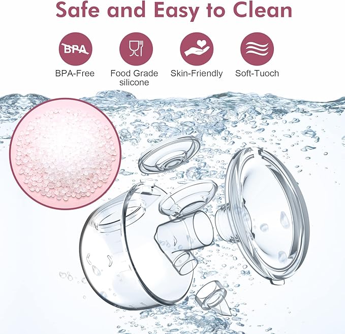 Wearable Breast Pump Hands Free of Longer Battery Life & LED Display, Portable Electric Breast Pump with 3 Modes & 9 Levels & Low Noise, 24 mm Flange, 2 Pcs White