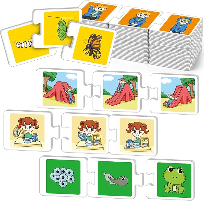 Sequencing Puzzle Cards,Sequence Board Game for Kids,Speech Therapy Materials for Autism,Storytelling,Social Skills,Sentence Building,Toddler Puzzles,Learning Activities,Classroom &Homeschool