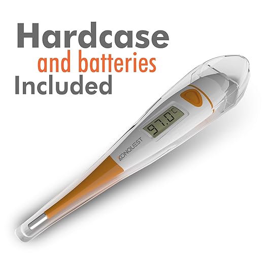 Konquest KDT-1201 Best Digital Medical Thermometer, Highly Accurate and Fast, Easy to Use, 10 Second Reading. Detect Fever Quickly - Oral Armpit and Rectal Thermometer for Babies Children and Adults