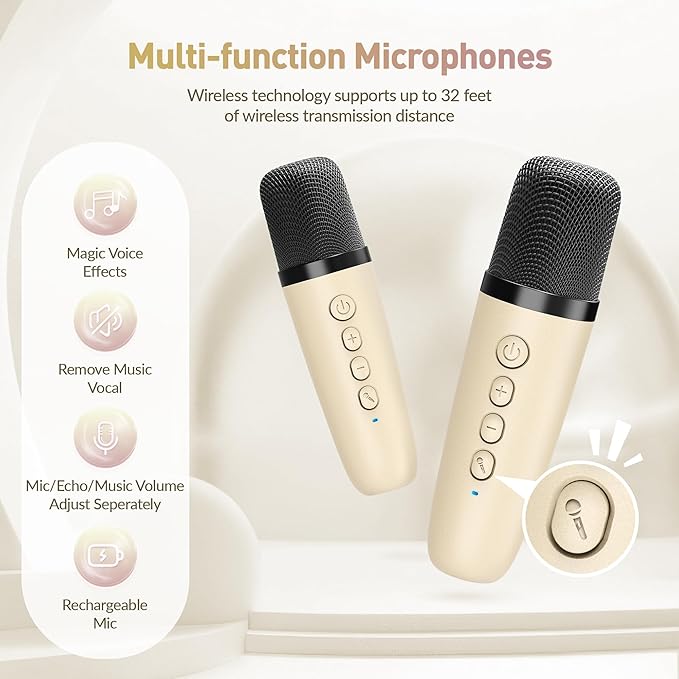 Karaoke Machine for Kids, Karaoke Gifts for Girls Ages 4, 5, 6, 7, 8, 9, 10, 12 +Year Old Birthday Party, 4-12 Years Old Christmas Toys Gift for Girls