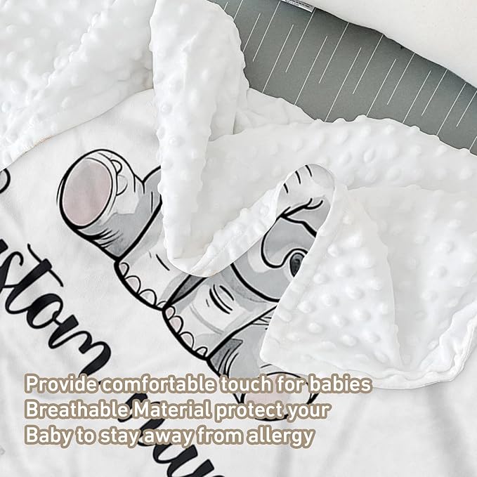 Custom Name Crib Bedding Set - Elephant Pattern, Personalized Yellow Floral Nursery Bedding 3-Piece Set– Soft Blanket, Fitted Sheet, Changing Pad Cover – for Newborns Girls Nursery Gifts