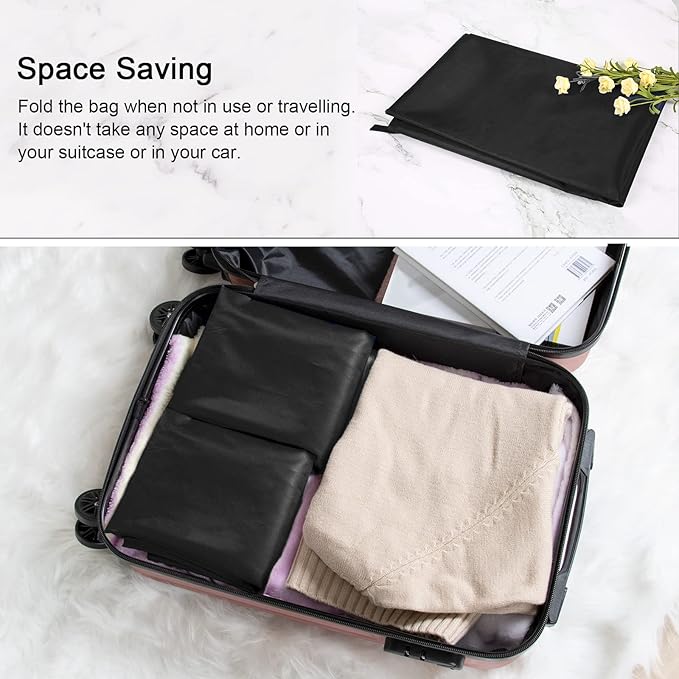 Polecasa Heavy Duty Large Laundry Bag with 130gsm Tear Resistant Fabric, ID Tag and Handles, Easy to Carry Dirty Clothes Drawstring Bag, Perfect for College Dorm, Travel, 28”x36”, Black