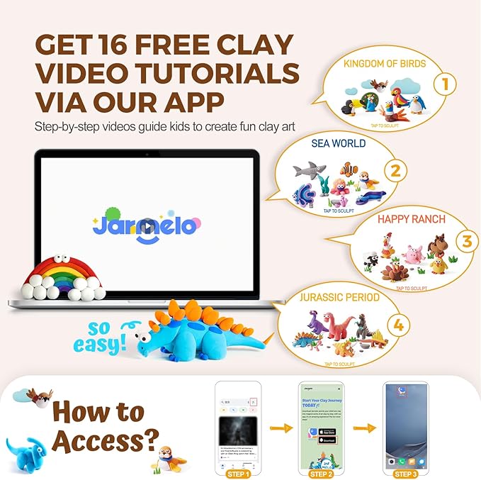 Air Dry Clay for Kids, 24 Colors Modeling Clay Kit with Storage Box & Sculpting Tools, Magic Molding Clay for Boys & Girls Crafts Gift, Age 6-12 Year Olds