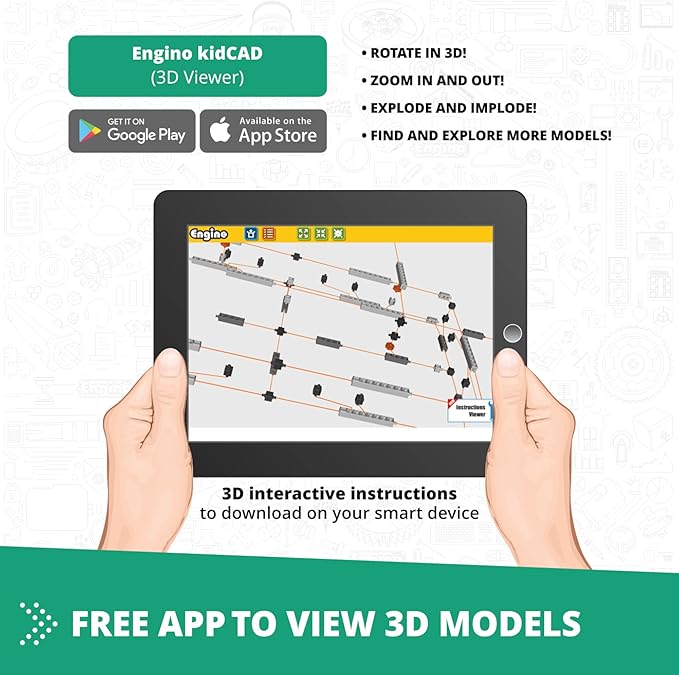 Engino STEM Toys, Physics Laws: Inertia, Friction & Circular Motion, Engineering Kit for Kids 9+, Creative STEM Projects, Gifts for Boys & Girls, Building Toys (6 Model Options)