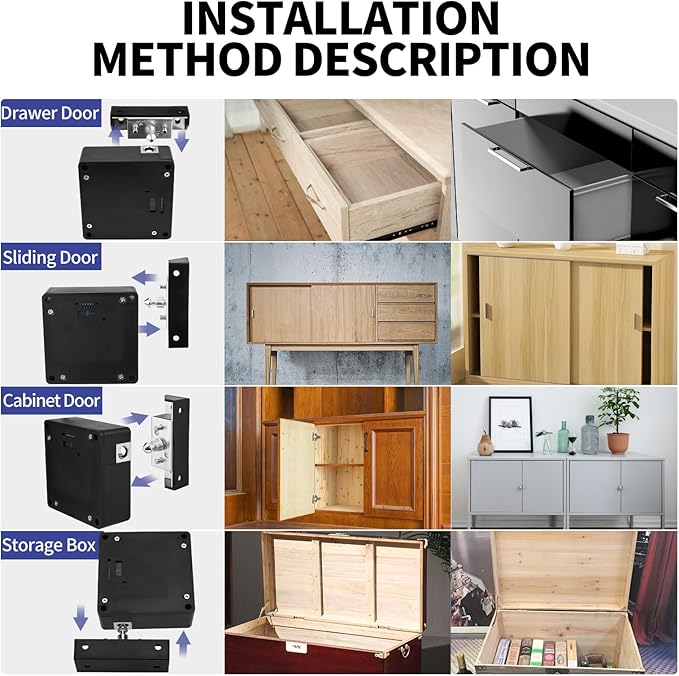 RFID Cabinet Lock, RFID Drawer Electronic Locks Support Phone NFC Unlocking for Locking Wooden Hidden Medicine Knife Liquors Cabinet Drawer to Prevent Theft or Children from Touching