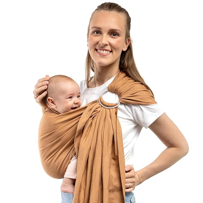 Boba Ring Sling Baby Carrier Newborn to Toddler - Lightweight & Breathable Baby Sling, Hip-Healthy Carrier Sling, Baby Wrap Carrier for Front & Hip Carry, 8-35 lbs (Linen Rye)