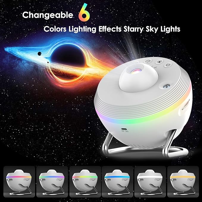 Elec3 Planetarium Star Projector, Meteor Galaxy Projector for Bedroom with 12 Slides Discs, Multicolor Light Effects, Nebula Projector Lamp Starry Sky Night Light Projector for Kids Teens Adults