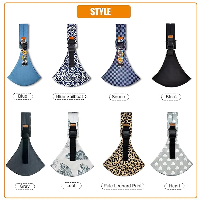 Baby Sling Carrier Newborn to Toddler Adjustable One-Shoulder Design with Hip Seat Support, Labor-Saving Baby Wraps Carrier 10-30 lbs(Blue)