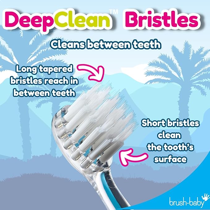 Brush‑Baby - KidzSonic Dinosaur Kids Electric Toothbrush for Ages 3+ with Disco LED Lights, Gentle Sonic Vibrations, 2-Minute Smart Timer & 30‑Second Pulse Reminders – AAA Battery Included