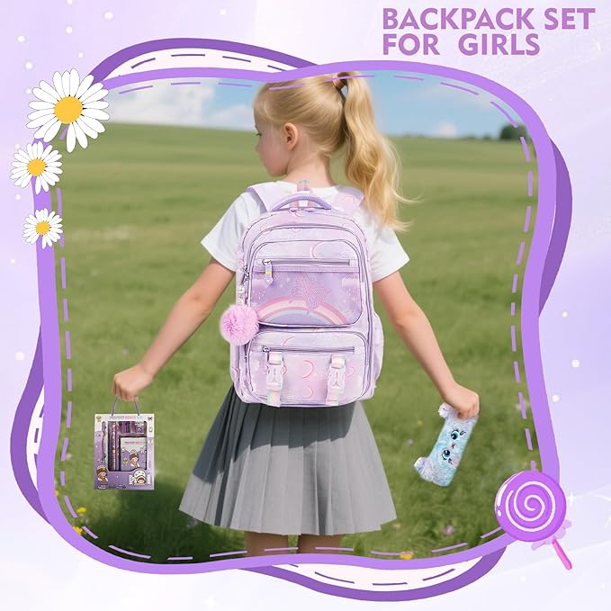 Aesthetic Kawaii Rainbow Backpack