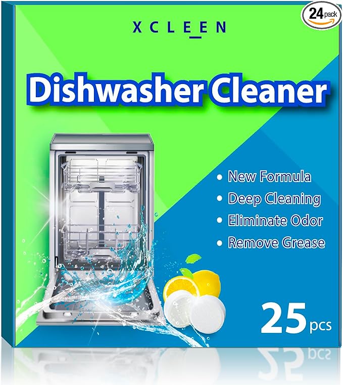 Dishwasher Cleaner and Deodorizer Tablet 25 Count, Deep Cleaning Tablet Helps Remove Limescale, Mineral Buildup and Odor, Formulated to Clean Inside all Machines