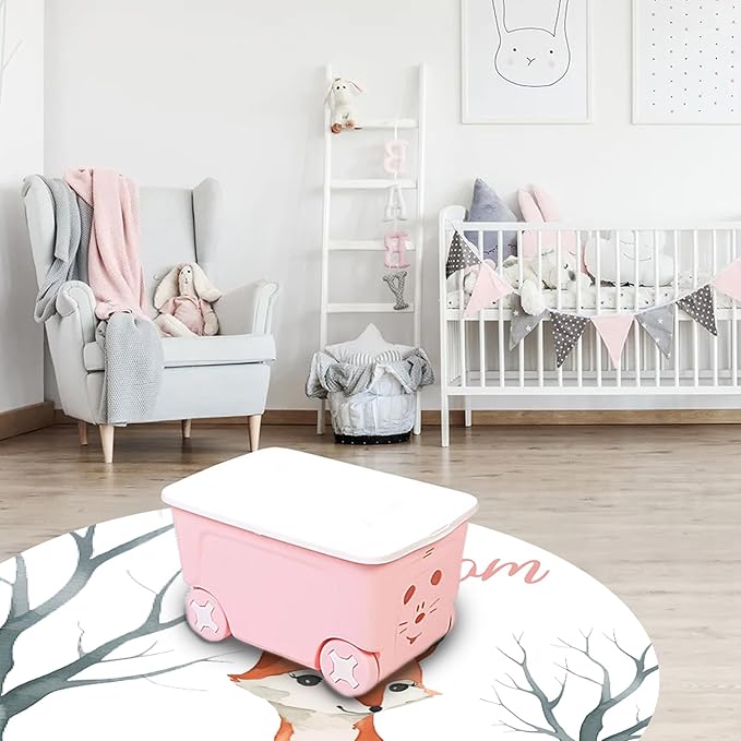 Custom Nursery Crib Bedding Set: Personalized Name 4 Piece Fox Pattern Baby Crib Sets for Girls - Toddler Double Layer Blanket Set, Comfortable Crib Bed Sheets for Baby Toddlers