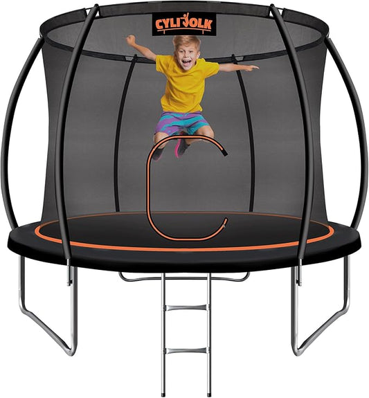 Trampoline for Kids, Heavy Duty Recreational Trampolines Toddler Trampoline with Enclosure Net Ladder Indoor Outdoor Trampoline CPC Approved