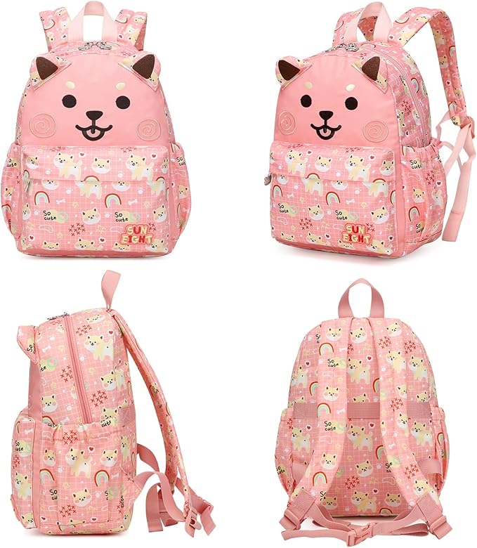 SUN EIGHT Toddler Backpack for Girls 2-5,Kindergarten Backpack for Girls,Preschool Backpack(Puppy)
