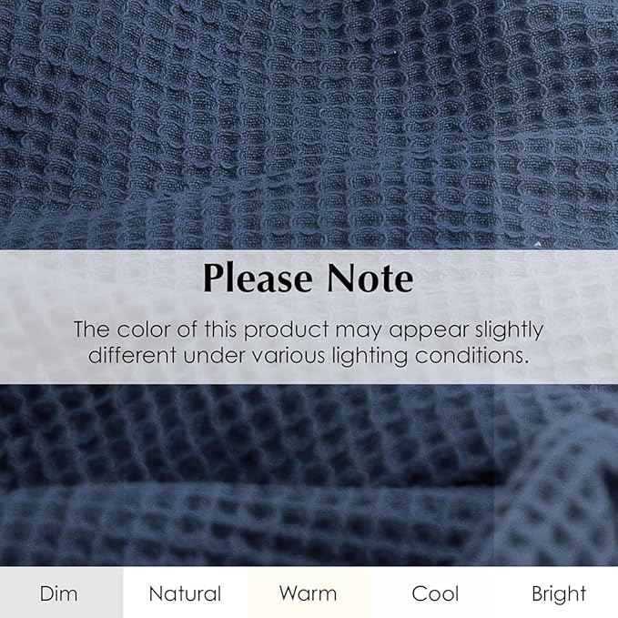 Salt Earth GOTS Certified 100% Organic Cotton Throw Blanket, 60" X 80" Waffle Blankets & Throws for Bed, Throw Blanket for Couch,Modern and Cozy Blanket,All Seasons Waffle Blanket, Soft Blanket(Navy)