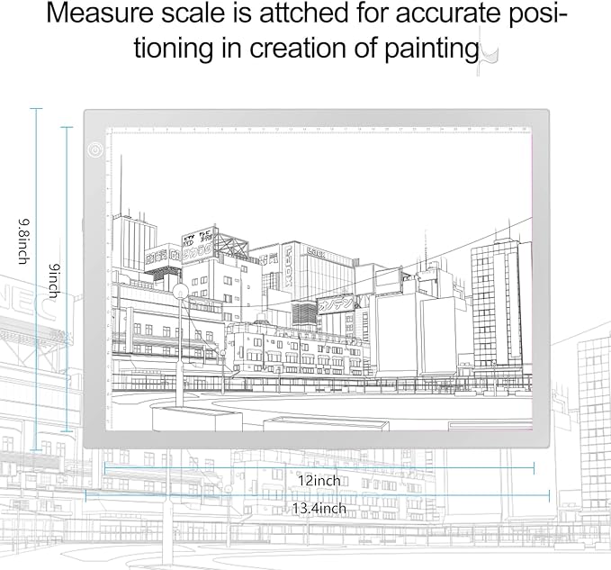 LitEnergy Rechargeable Battery Powered Light Tracing Box, Ultra-Thin Adjustable USB Power Artcraft LED Trace Light Pad Size A4 for Drawing, Streaming, Sketching, Animation, Stenciling (Silver)