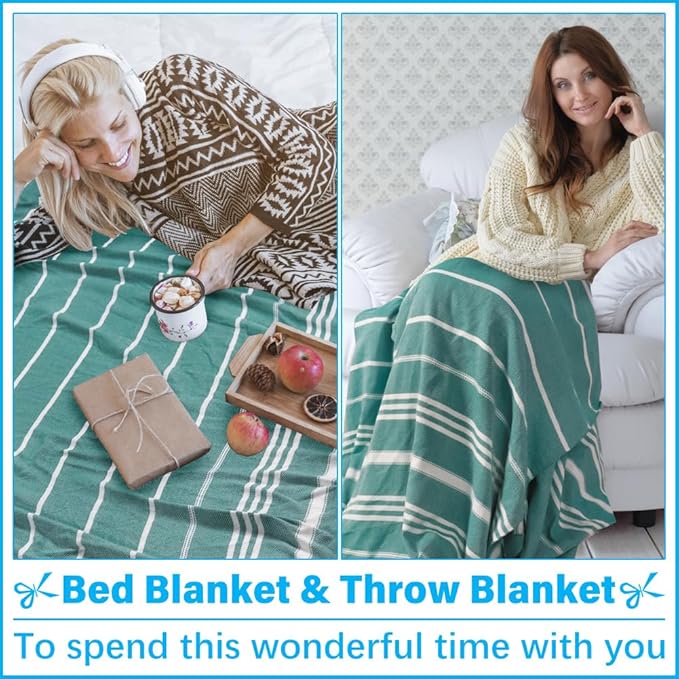 Oversized Turkish Beach Towel Blanket XXL Cotton Sandproof Towels Boho Woven Extra Large Big Sand Free Giant Throw Thick Blankets Huge Quilt XL Picnic Camping Necessities Cloud For Adult Gifts Teal
