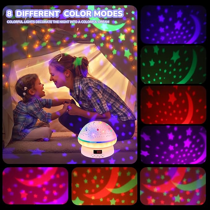 MINGKIDS Toys for 3-8 Year Old Girls Boys,Star Night Light Projector with Hard Projection Cover, Timer&Rotation,2-9 Year Olds Kids Chritsmas Birthday Gifts for 4 5 6 Year Old,Girls Room Decor