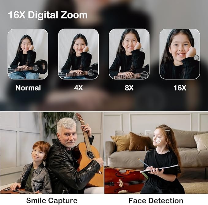 Digital Camera for 50MP FHD 1080P, Digital Point and Shoot Camera with 16X Zoom Anti Shake, Indoor&Outdoor Travel Compact Small Camera Gift for Boys Girls Kids Camera with 32GB Card, Pink