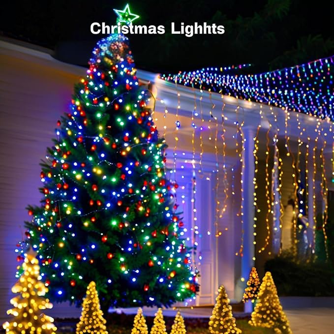132FT Rope Lights for Outside,2 Pack 66FT Connectable String Lights Outdoor Waterproof IP67,8 Modes 400 LEDs Rope Lighting for Garden,Party,Indoor Bedroom,Christmas Eaves Decor,Coloured