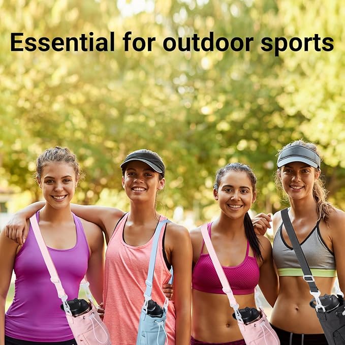 RRegeny【NEW STYLE Water Bottle Holder Crossbody Bag with Shoulder Strap, Leakproof Water Bottle Carrier for Hydro Flask16-40oz, Hands-Free Fitness Bag with Zipper Pockets for Hiking Travel Gym