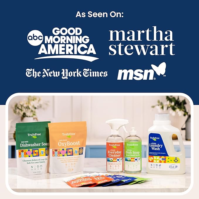 Natural Laundry Detergent for Sensitive Skin | Eco Friendly, Plant Based, Baby Clothes Safe | Clean & Easy Powder to Liquid, 1 Pack Detergent + 1 Refillable Jug | Signature Scent, 50 Loads