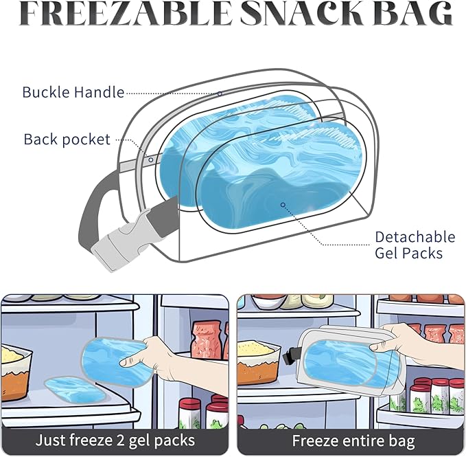 Small Cooler Bag Freezable Lunch Bag for Work School Travel,Leak-Proof Small Lunch Bag for Adults,Freezer Lunch Bags,Freezable Snack Bag Fit for Yogurt