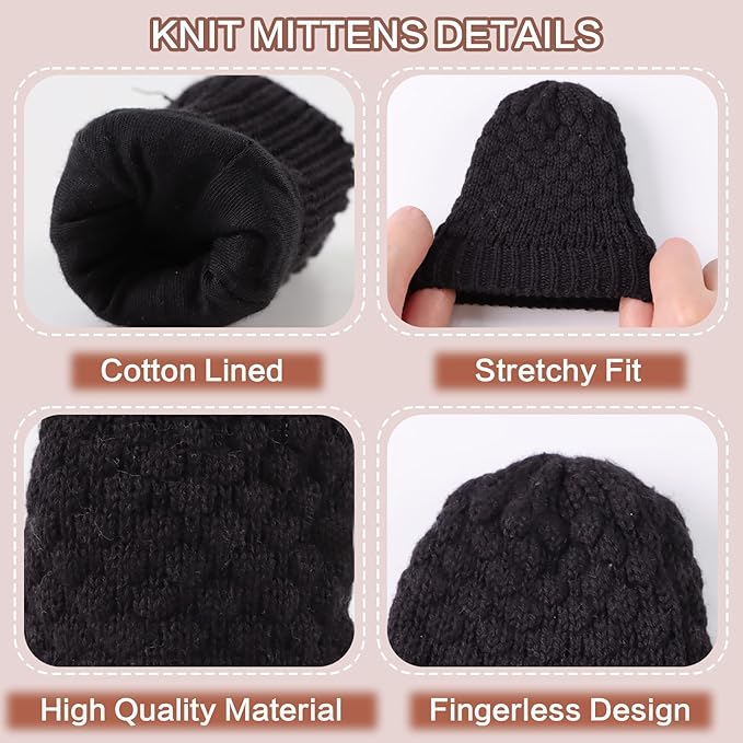 Baby Knit Mittens Toddler Boys Girls Gloves Winter Infant Newborn No Scratch Mitten 0-3 Years