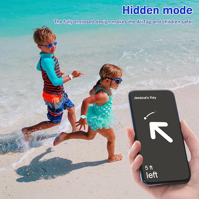 R-fun Waterproof for Air Tag Bracelets [2 Pack] Compatible with Apple Air Tag Finders with Soft Silicone,Anti Lost GPS Item Finders Case Cover,Mint Green/Light Blue