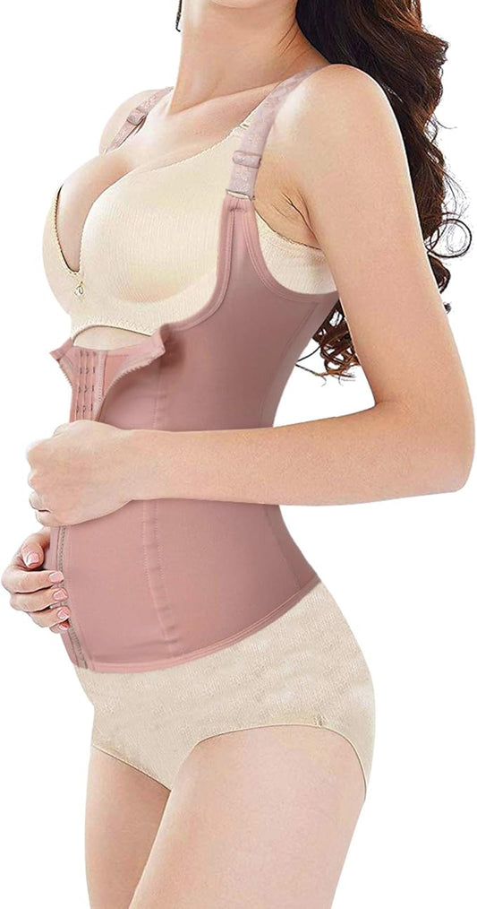 URSEXYLY Maternity Support Belt Postpartum Waist Trainer Shapewear Recovery Waist Cincher Beige
