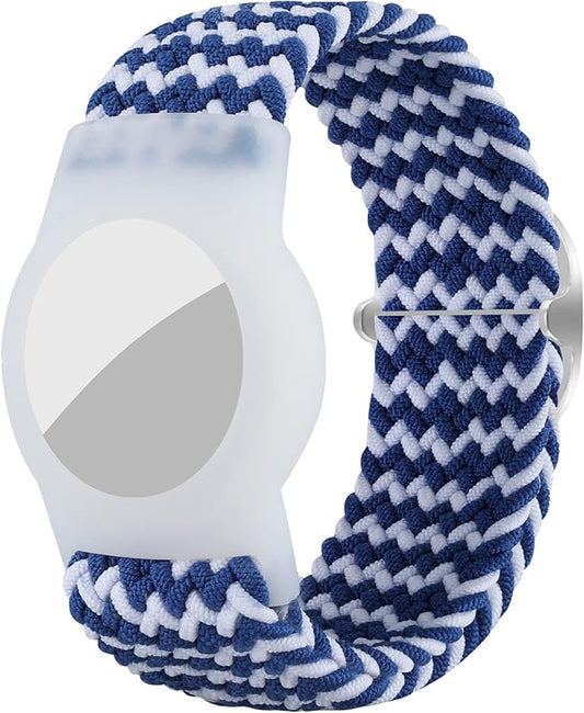 Bracelet for Kids Compatible with AirTag, Nylon Stretch Braided Air Tag Wristband, Protective Case for Airtag GPS Tracker Holder, Adjustable Elastic Watch Band for Toddler Child Elder (Rainbow)