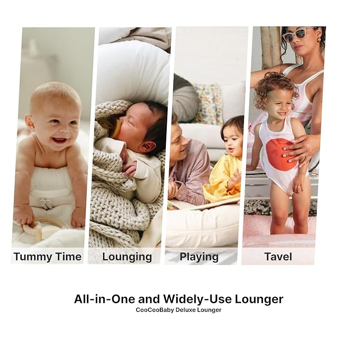 Deluxe Infant Lounger, Baby Nest Cover for Baby Girls & Boys, Newborn Essentials for Baby 0-12 Months, 100% Cotton (Gingerbread)