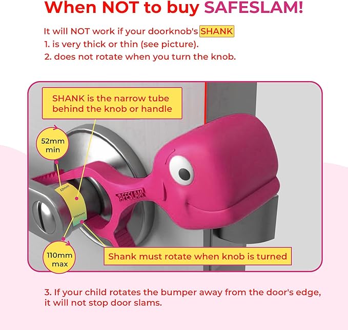 Baby Proofing Door Stopper, Door Pinch Guards Protect Child Fingers & PET Tails. Baby Safety Finger Protectors Prevent Pinch Injuries – Kids and Adults Love Whale Pinch Guard(Pink Pack of 2)