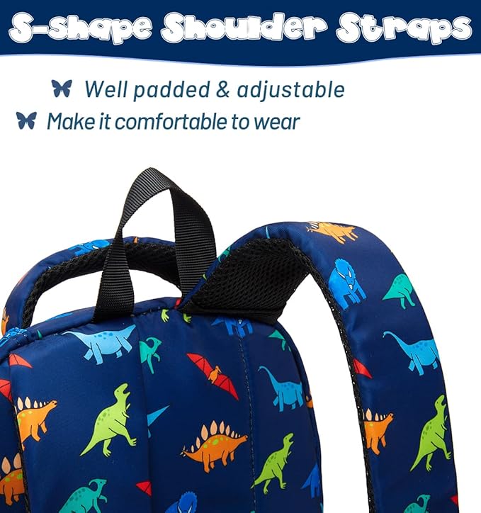 BLUEFAIRY Kids Backpack for Boys Elementary Primary Middle School Bags Back to School Bookbags Gifts Large Compartment with Tablet Sleeve Mochilas para niños 17" Dinosaur Navy Blue