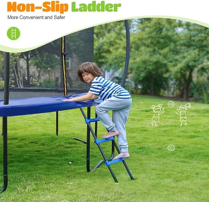 ORCC Trampolines CPSIA Approved 450LBS Weight Capacity 16 15 14 12 10 FT with Safety Enclosure Net Recreational Trampoline for Kids Family Outdoor Backyard