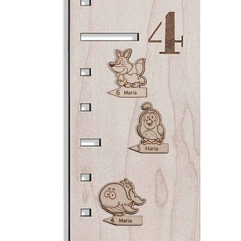 Personalized Wooden Markers Animals for Kids Ruler Growth Chart Safari.